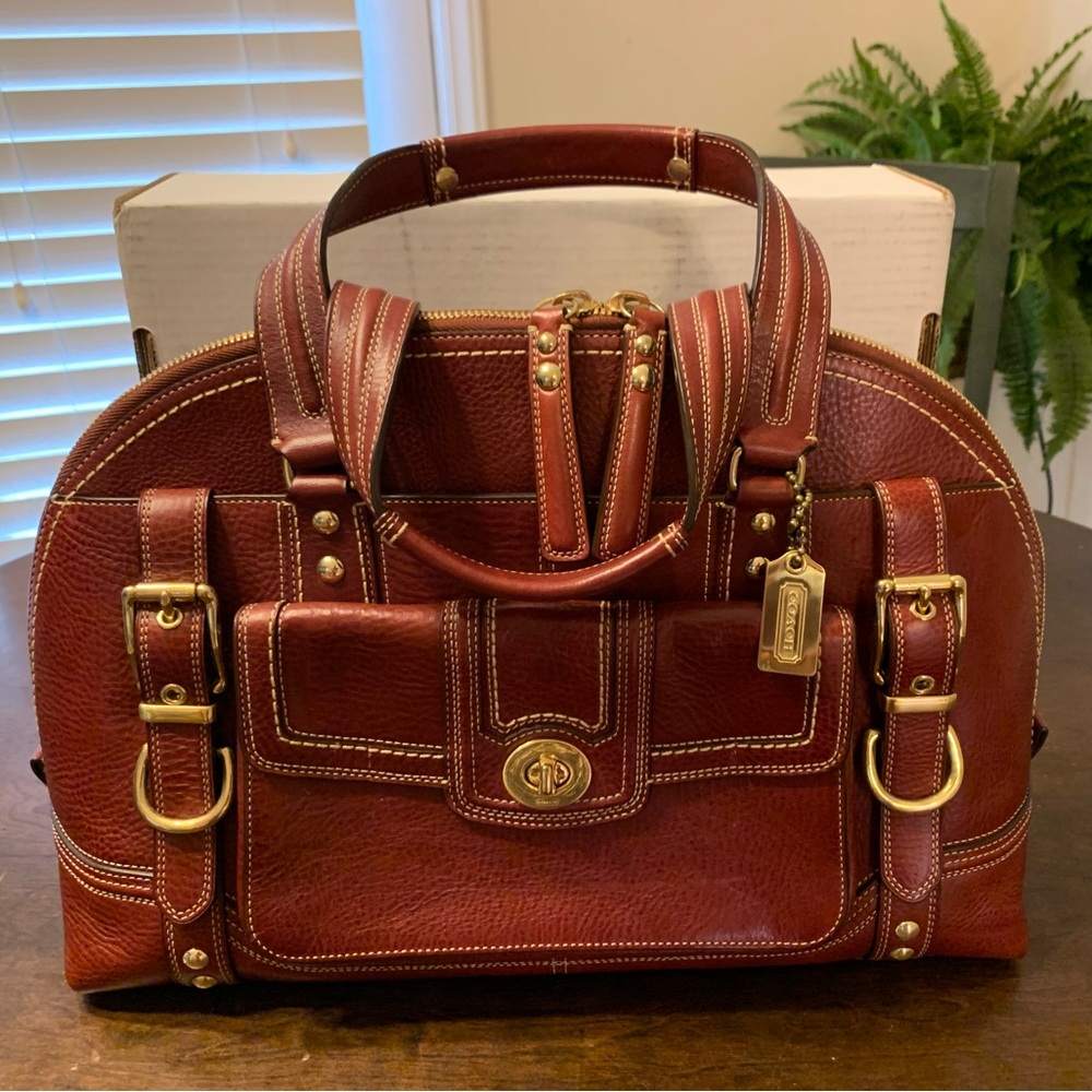 Coach Miranda Bordeaux Leather Satchel